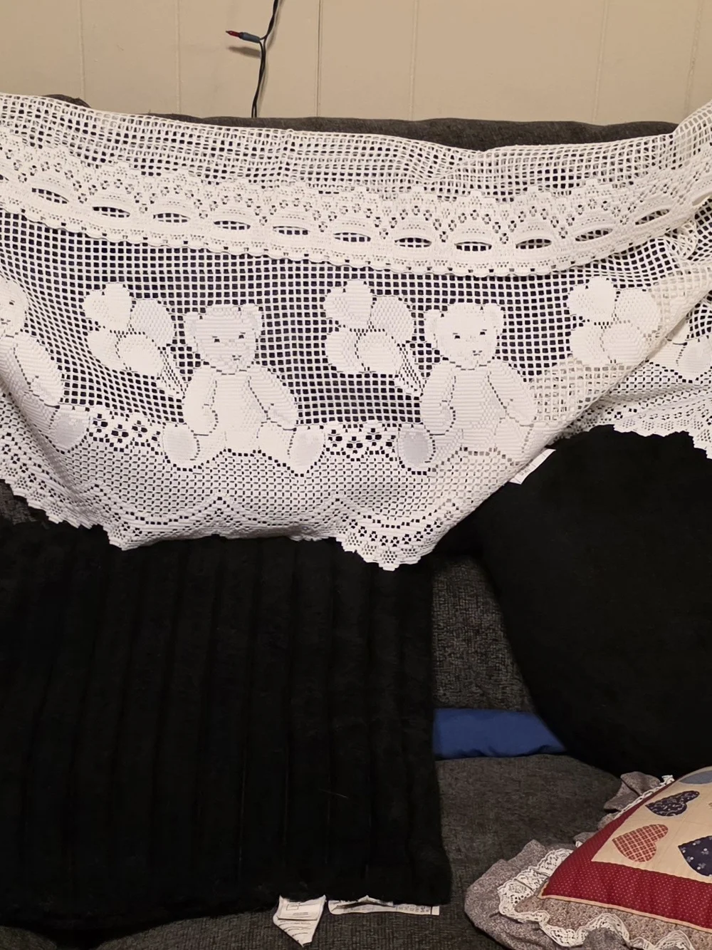 Vintage Crochet Macrame Valance